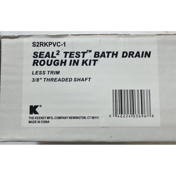 Keeney Seal 2 Test Bath Drain Rough in Kit NO TRIM 3/8" Threaded S2RKPVC-1 - Picture 2 of 2